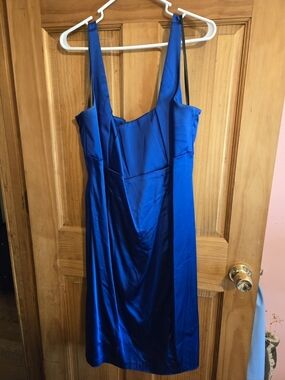 Calvin Klein Satin Deep Blue Dress